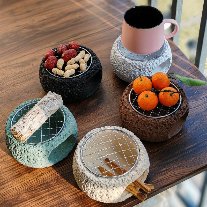 家用茶具室内中式复古创意温差炉功夫茶具煮茶炉烛台小炉茶道摆件