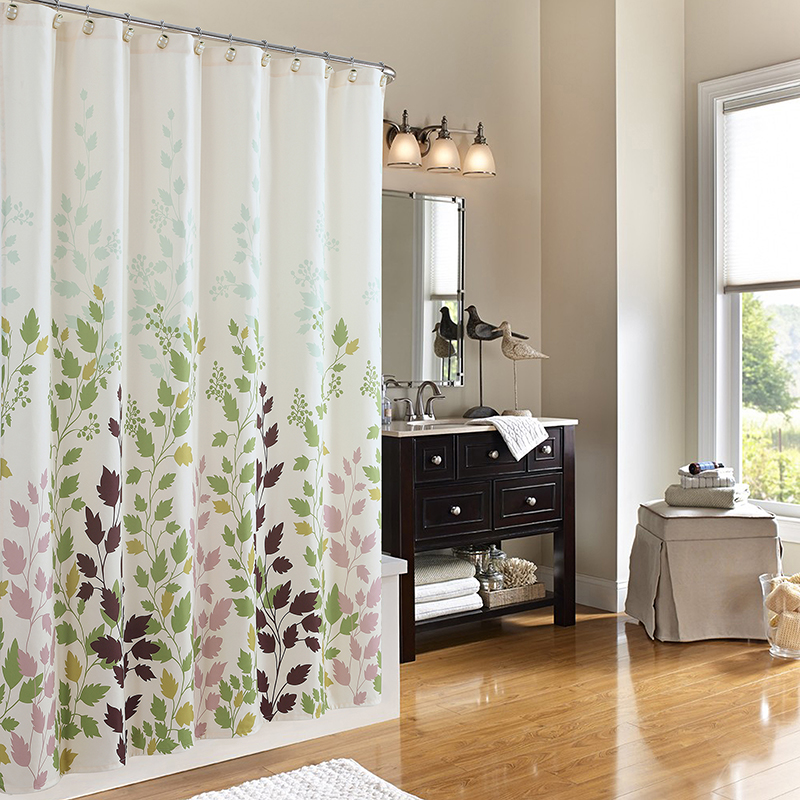 黛世田园风防水防霉浴室浴帘