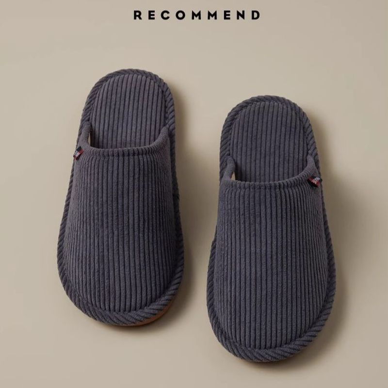 日式无声静音拖鞋女款室内家居月子防滑四季木地板软底棉拖鞋秋冬