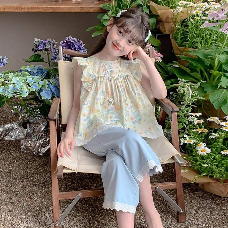 女中大童夏装薄款牛仔七分裤子2025新款夏天潮酷洋气时髦休闲中裤