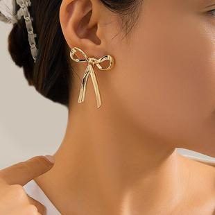 shaped minimalist earrings French earrings项链 knotted Bow