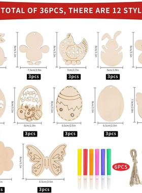 Wooden Easter Decorations Eggs Diy White Embryo Children