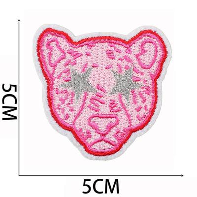 1 Pc Pink Panther Smiley Face Iron on Patches Love Flower Em