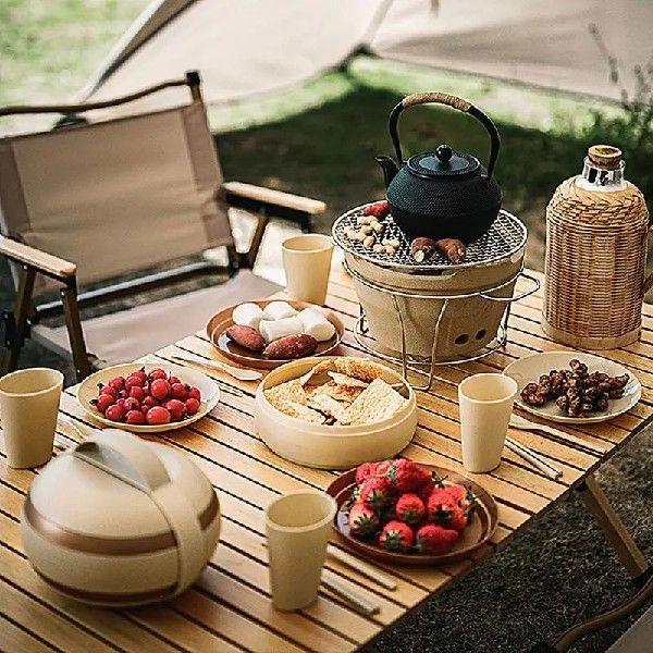 Camping Dish Set 17 PCS Detachable Camping Plates And Bowls