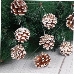 edge white natural pine pendant Christmas tree decoration