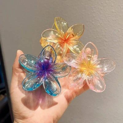 Fashion Sparkling Flower Claw Clip for Women Transparent Swe