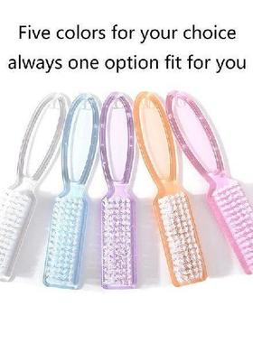 Transparent Nail Brush Cleaning Brushes Plastic Handle Grip