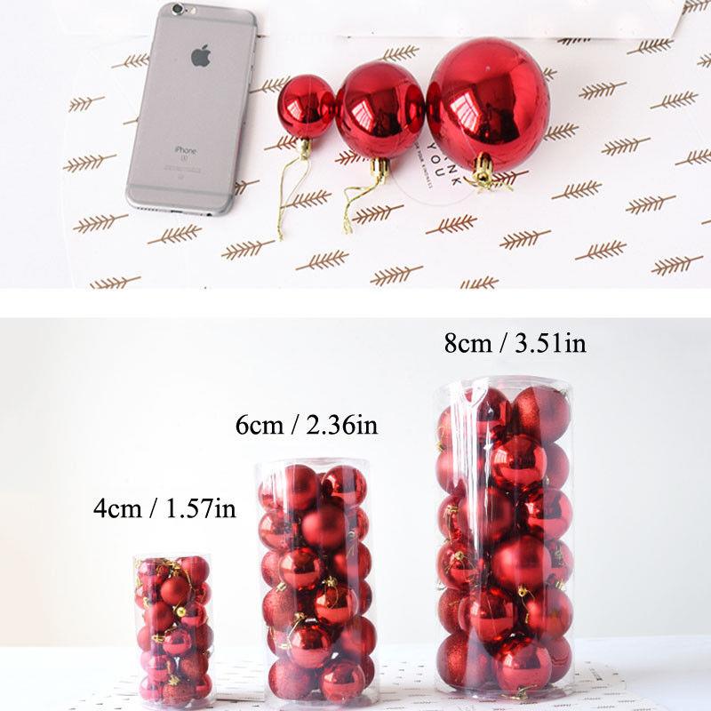 24pcs Christmas Ball Set Tree Ornaments Hanging Baubles 4cm