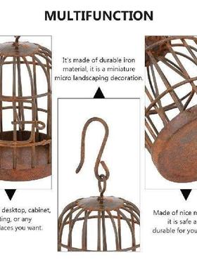 3 Pcs Miniature Iron Birdcage Decor Retro Small Size Hang