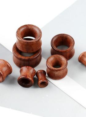 Alisouy1pairSandalwoodWoodDoubleFlaredHollowEar