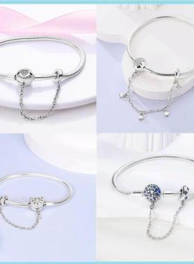Sterling Silver Bracelet Fit Charms Butterfly Stars Moon Saf