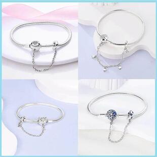 Sterling Silver Bracelet Fit Charms Butterfly Stars Moon Saf