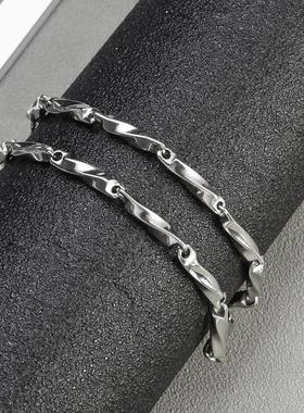 Stainless Steel Men Charm Bracelet Punk Vintage Twisted Wove
