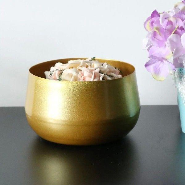 Brass Metal Flower Pots Garden Planters Indoor Round
