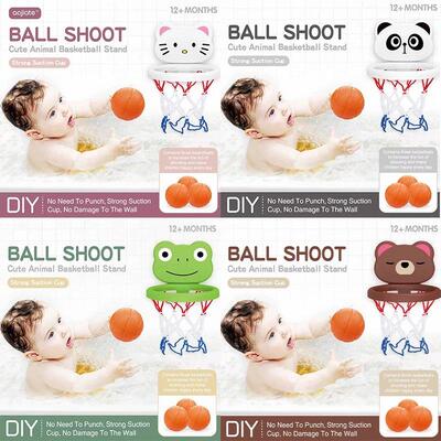 Toddler Animal Themed indoor Basketball Frame Kids Bath Toys