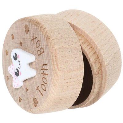 Baby Teeth Box Wooden Keepsake Toddler Child Boys Tooth