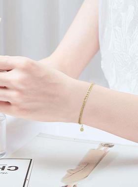 New stainless steel gold-plated Cuban anklet simple stainles