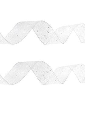 Fluffed Edge Christmas Ribbon, 2m Tinsel Mesh Decor丝带灯