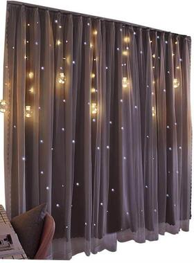 No Need to Punch Velcro Curtain Shading Yarn Window Curtains