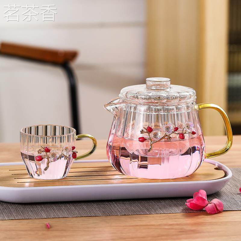 水果茶壶蜡烛加热温茶炉女士高颜值养生美容耐热玻璃花茶茶具套装