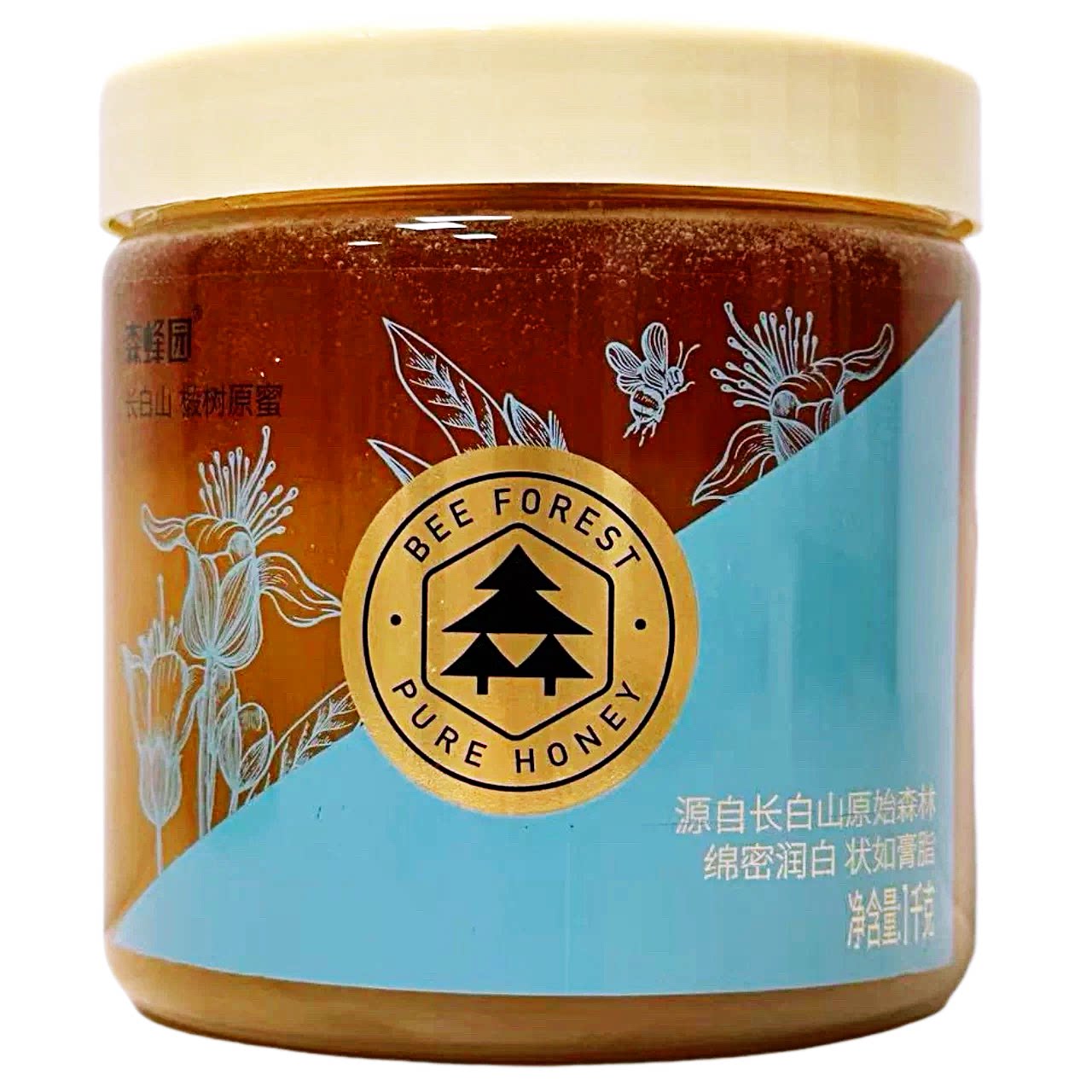 森蜂园长白山天然雪蜜优质蜜源 家庭分享装椴树原蜜瓶装1000g/瓶