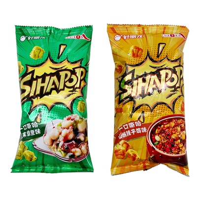 好丽友嘶哈芥末章鱼辣子鸡米花休闲追剧小零食品麻辣香脆膨化解馋