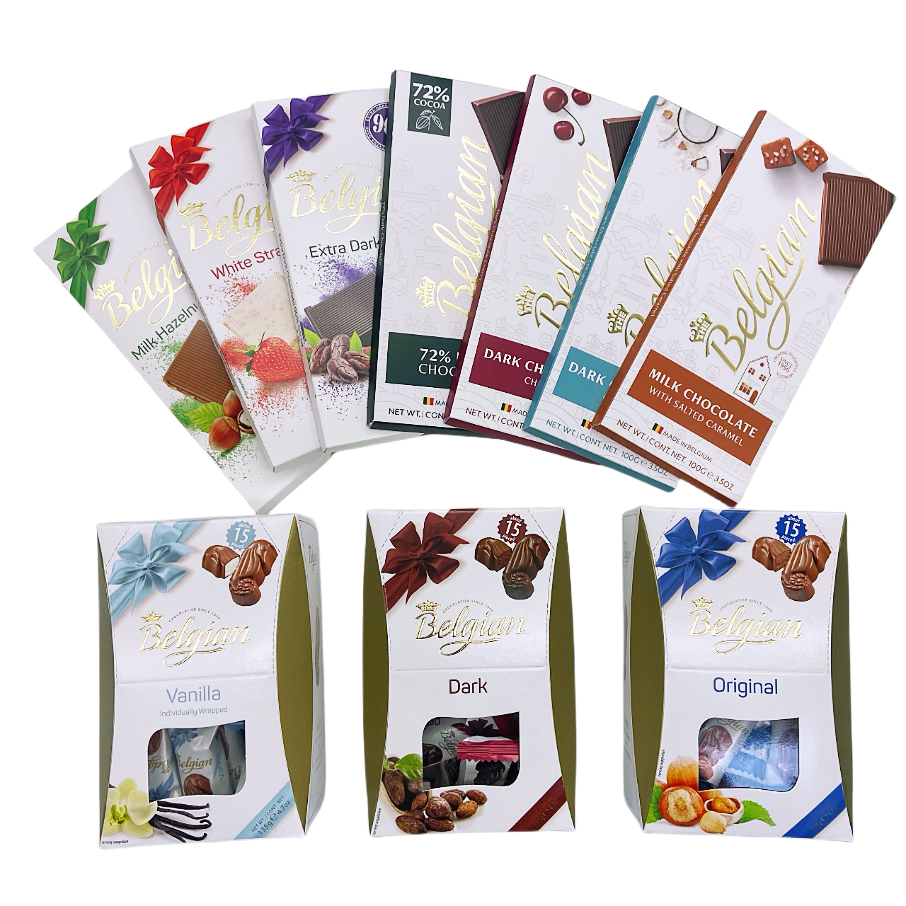 比利时进口 白丽人Belgian黑巧克力牛奶巧克力海马榛子休闲零食