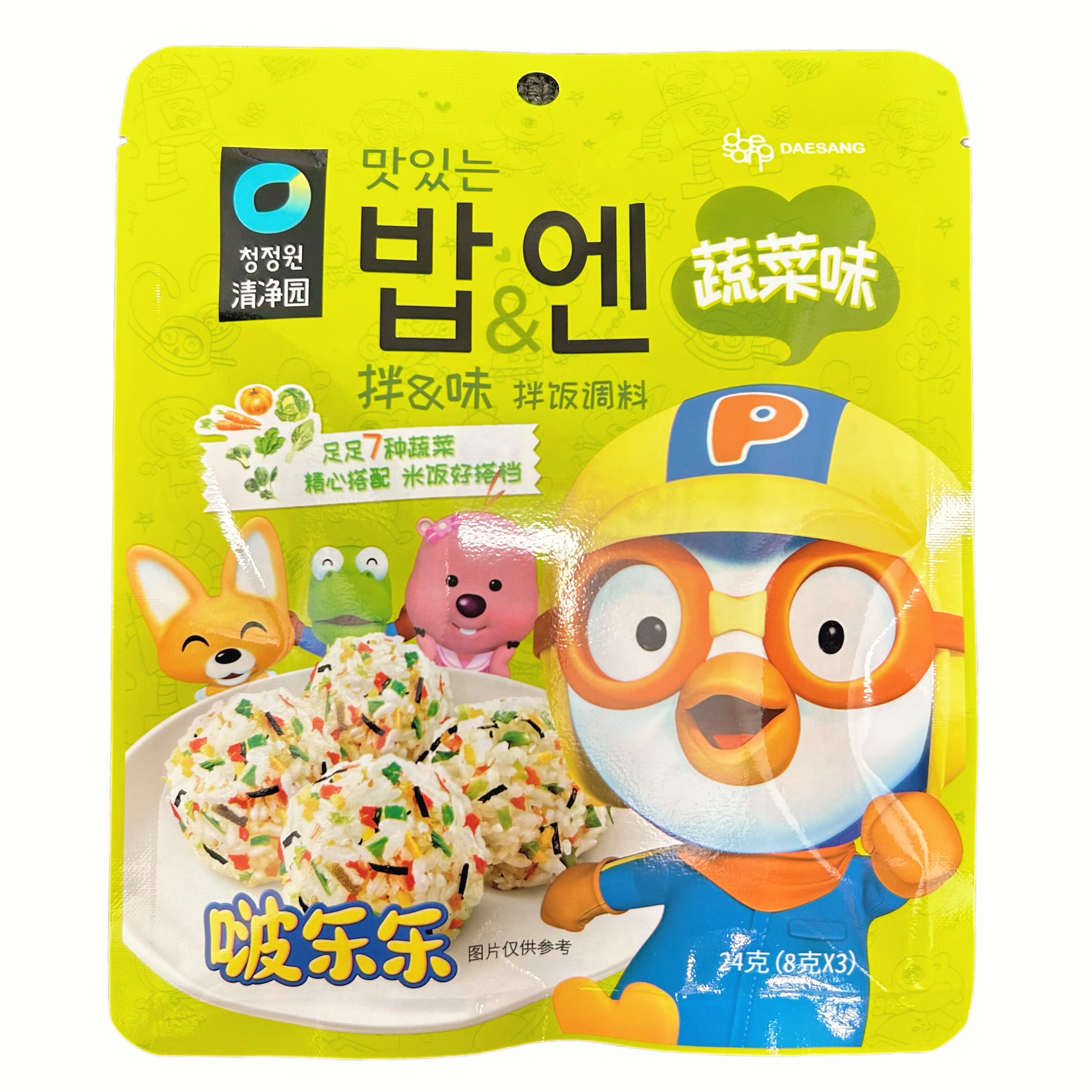 韩国清净园拌饭调味料蔬菜味24g海苔做包饭用的食材配料紫菜碎