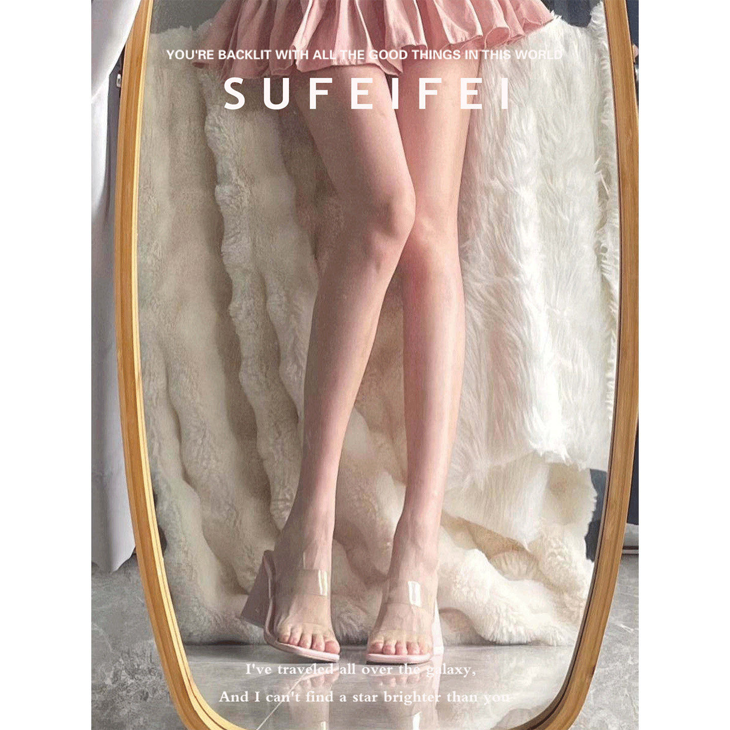 绝美粉色高跟鞋女粗跟方头高级感不累脚透明带露趾凉拖鞋女款夏季