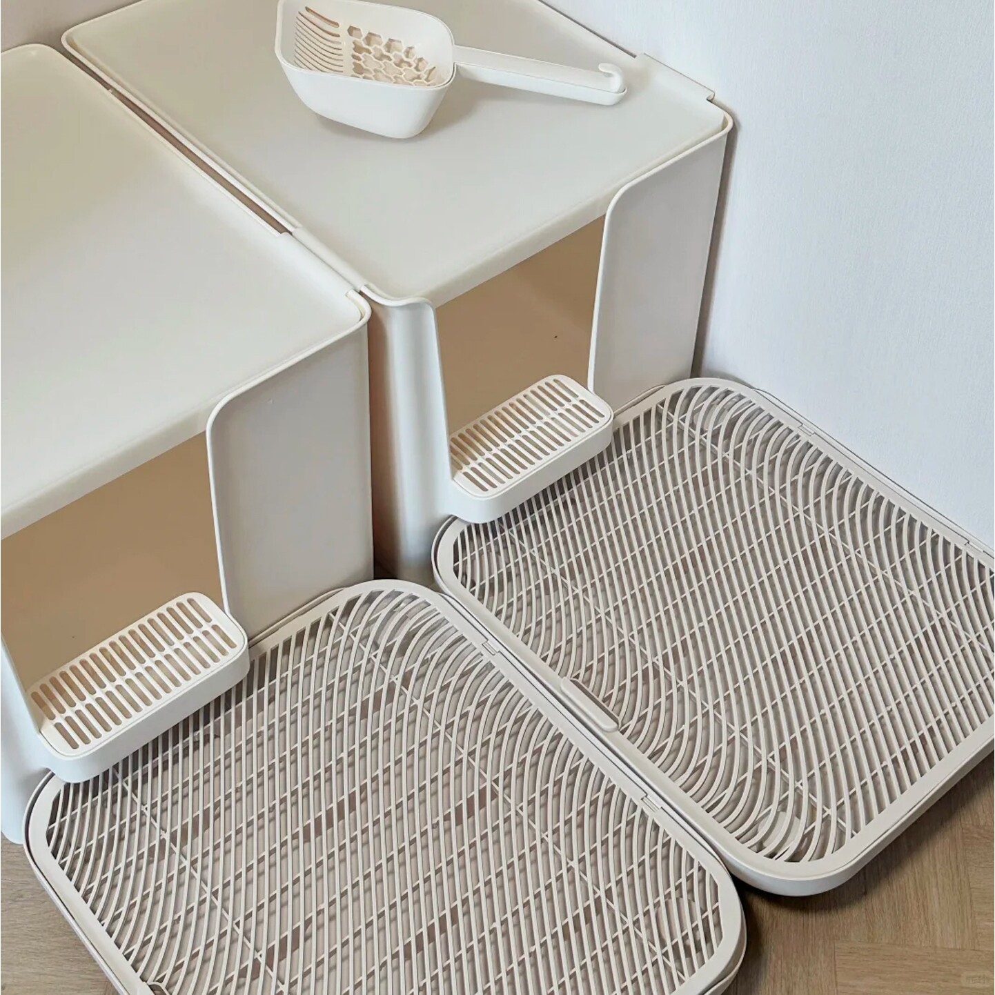 猫砂垫猫厕所控沙防带防溅出超大号双层过滤防抓可冲洗猫砂盆踏板