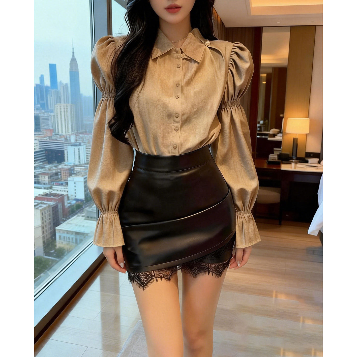 黑色包臀裙小皮裙2026新款春季短裙女高腰包裙pu皮裙子短款半身裙