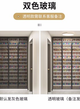 玻璃门收纳柜乐高手办玻璃储物柜盲盒展示柜玩偶模型挂墙上收纳