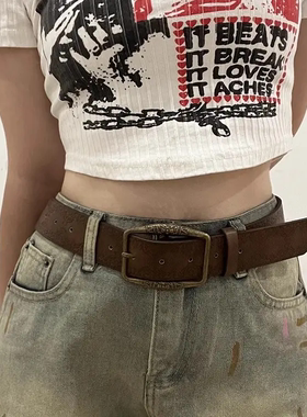复古Y2K美式做旧女腰带