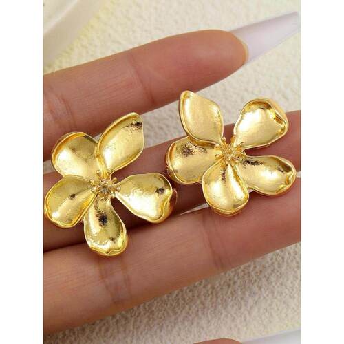 Flower earrings欧美跨境夸张立体花朵耳环法式覆古高级感耳饰