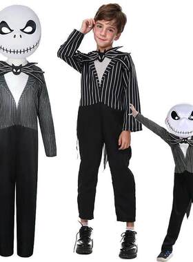 Jack Cosplay Scary Skellington Cosplay Costume for Kids Boys