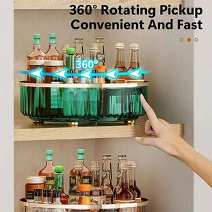 luxury kitchen旋转式 rotating rack 厨房置物架 storage Light