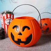 Pumpkin held bucket Halloween 16cm hand candy gift