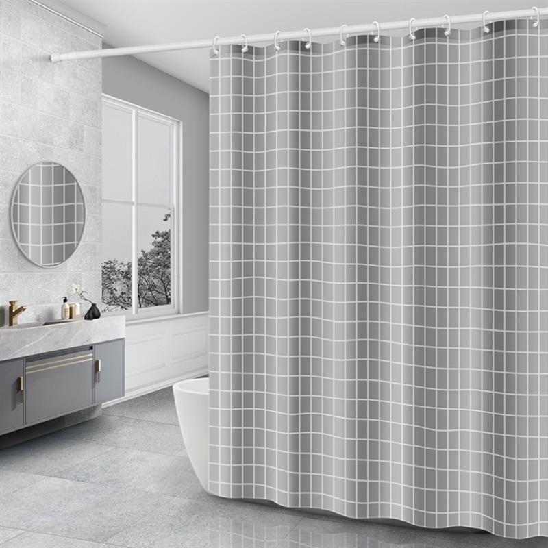 The bathroom shower curtain checkered PEVA Environmental