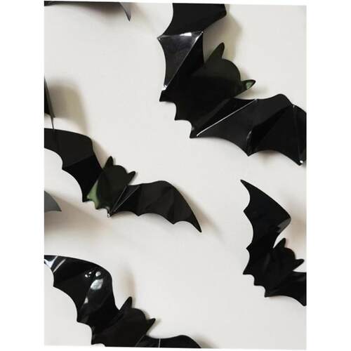 16pcs Halloween 3D black bat Wall Stickers Halloween party