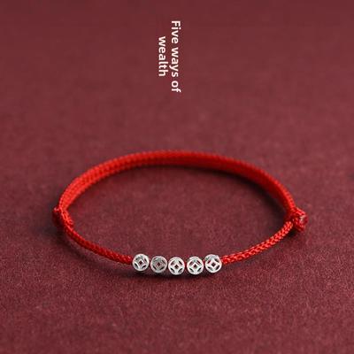 Handmade Red String Bracelet for Women Men Mini Chinese Luck