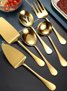 Stainless Steel Gold Korean Serving Spoon Tableware Soup Lad