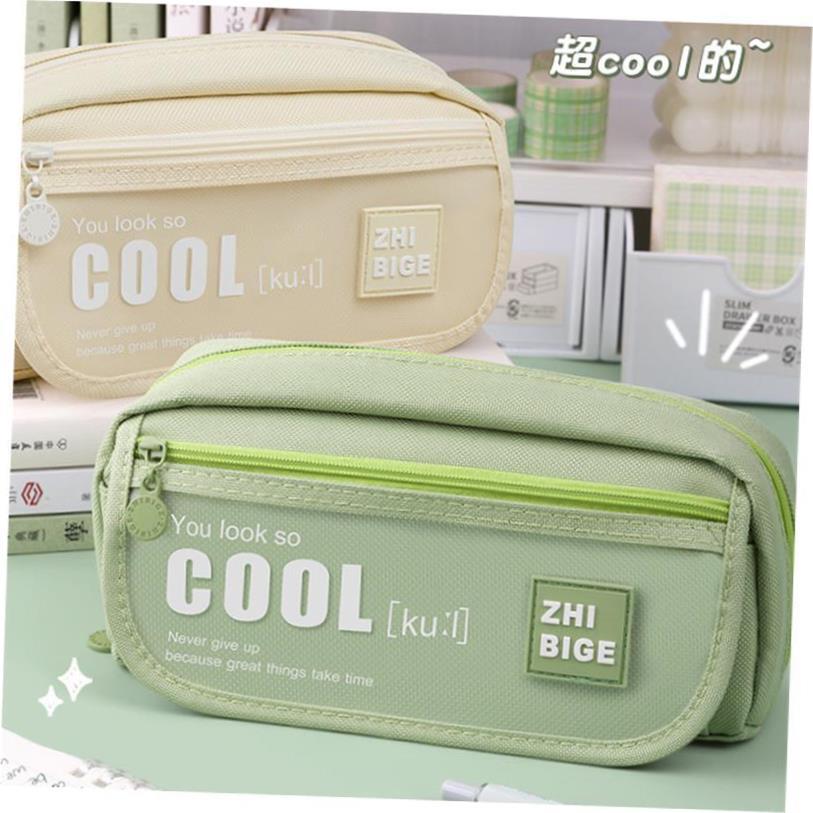 Large Capacity Pencil Case 3 Compartment Pouch Pen Bag Doubl