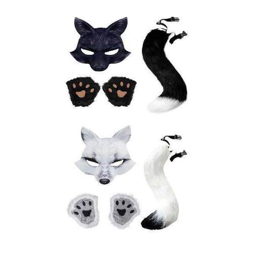 Therian Mask and Tail Fancy Dress up Accessories