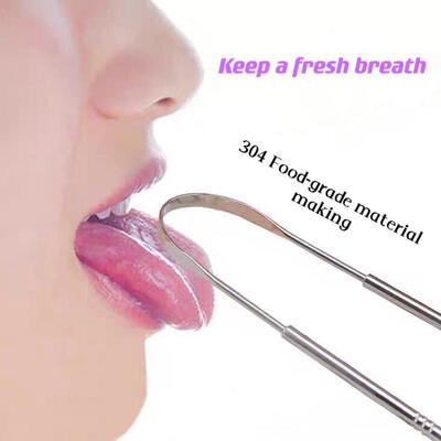 Tongue coating cleaner tongue brush genuine tongue scraper