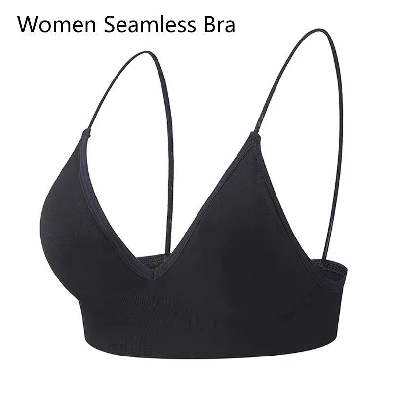 Women Seamless Bra Camisole Underwear Black Blue S M L Breat