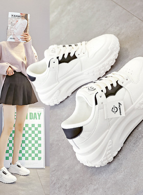 老爹鞋女运动休闲鞋2025年春季新款单鞋增高厚底女鞋小白鞋子Q062