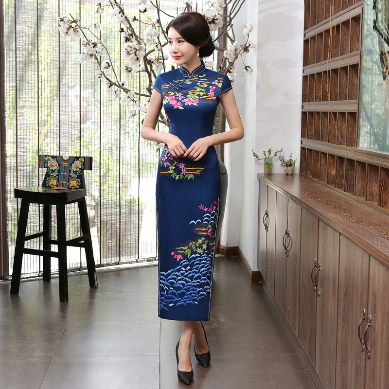 厂家直销改良长款旗袍C01