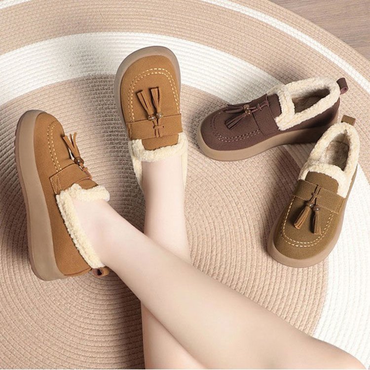 2025秋冬新款舒适勃肯棉鞋女鞋春秋厚底增高休闲软皮软底百搭女鞋