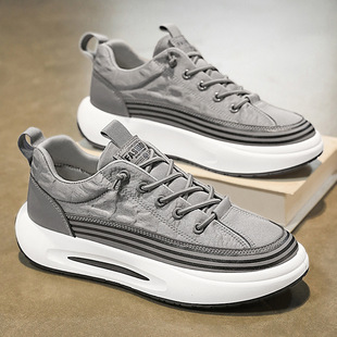 夏季 休闲板鞋 新款 子男潮流百搭冰丝布运动鞋 透气帆布鞋 一脚蹬男鞋
