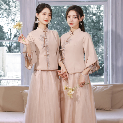 中式伴娘服2025新款小个子姐妹